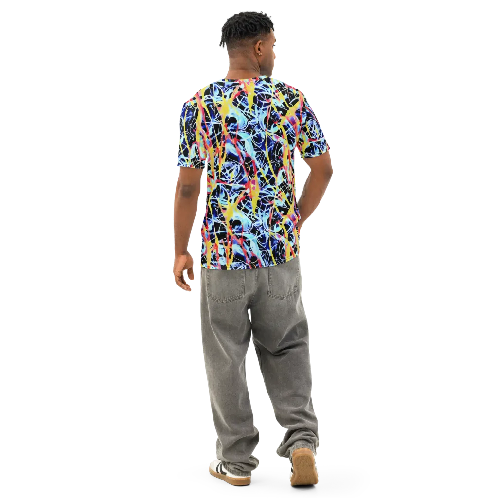 Aftershock Azure on Men's Cotton Crew Neck T-Shirt — Back