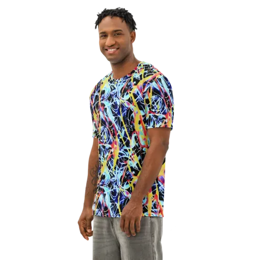 Aftershock Azure on a Men's Cotton Crew Neck T-Shirt