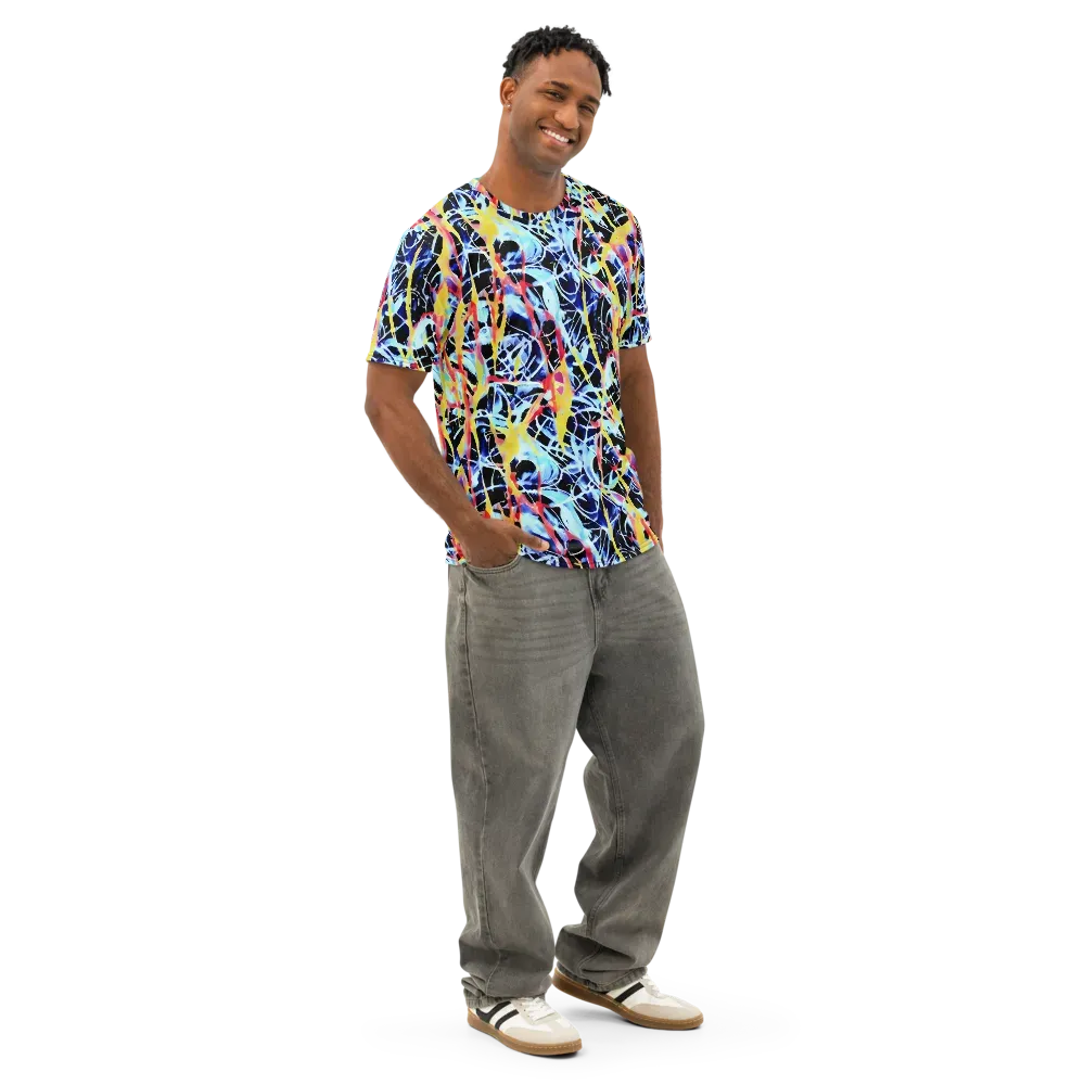 Aftershock Azure on Men's Cotton Crew Neck T-Shirt — Right Front