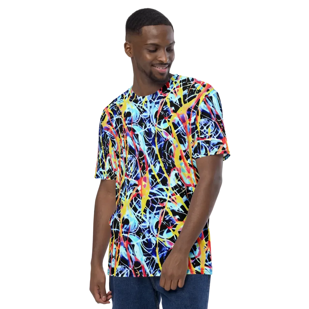 Aftershock Azure on Men's Crew Neck T-Shirt — Left