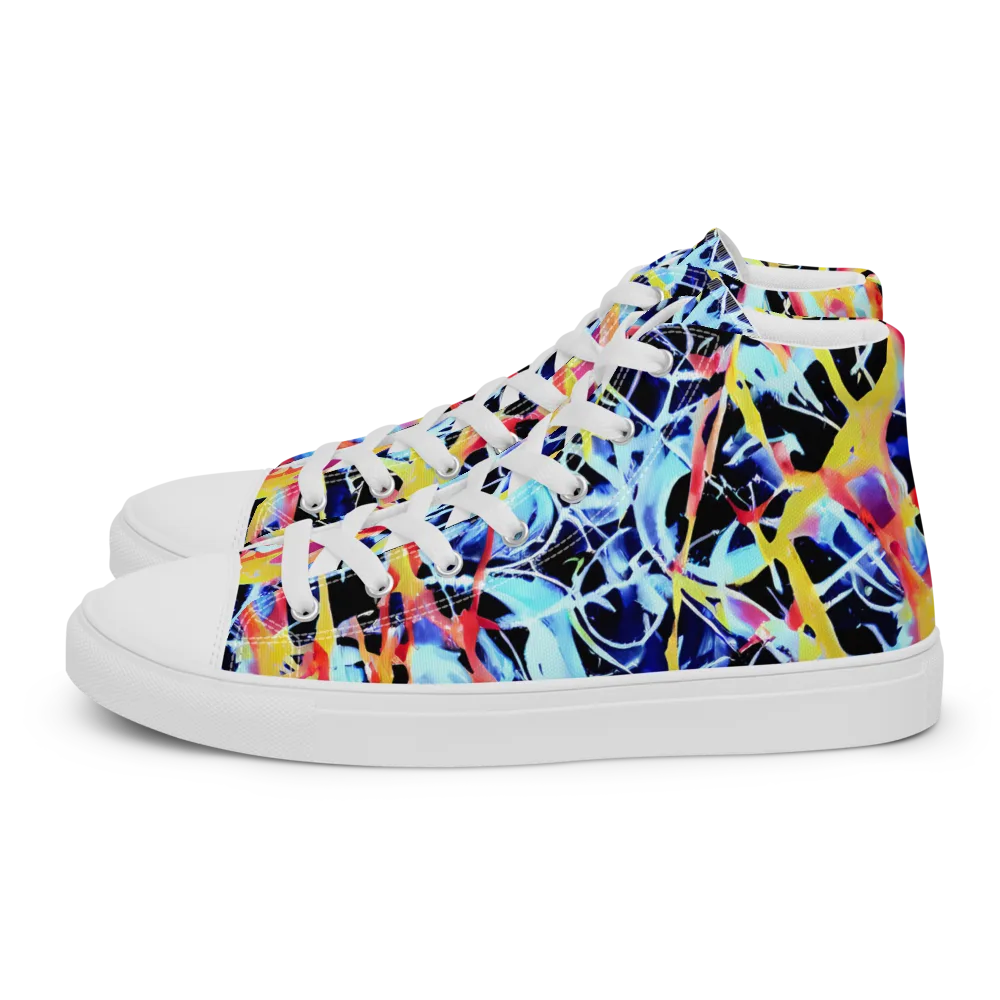 Aftershock Azure on Men's High Top Canvas Shoes — Left