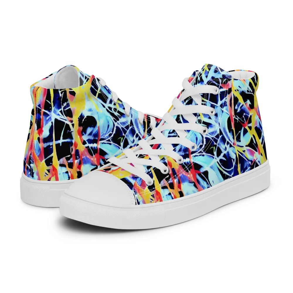 Aftershock Azure on Men's High Top Canvas Shoes — Left