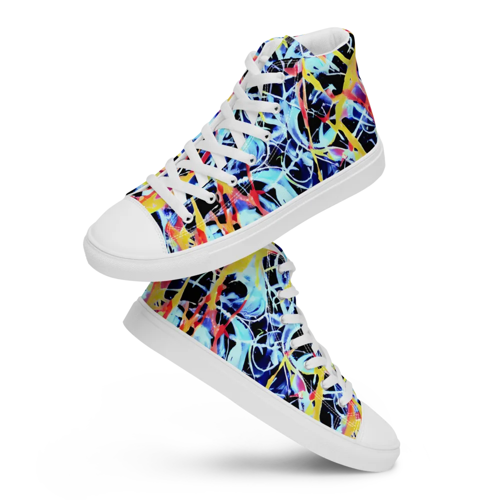 Aftershock Azure on Men's High Top Canvas Shoes — Front