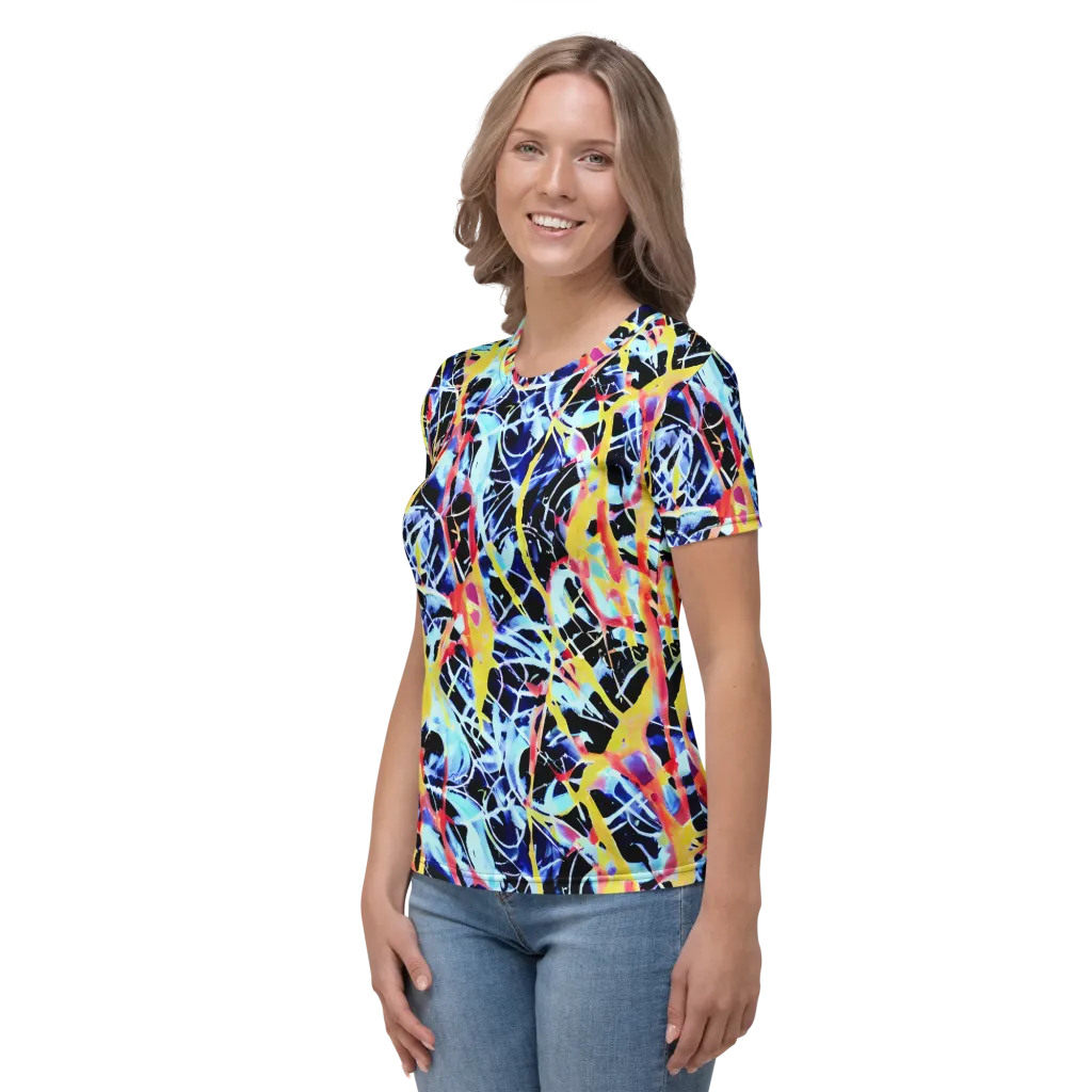 Aftershock Azure on Women's Crew Neck T-Shirt — Left
