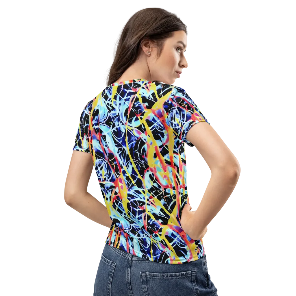 Aftershock Azure on Women's Crew Neck T-Shirt — Back