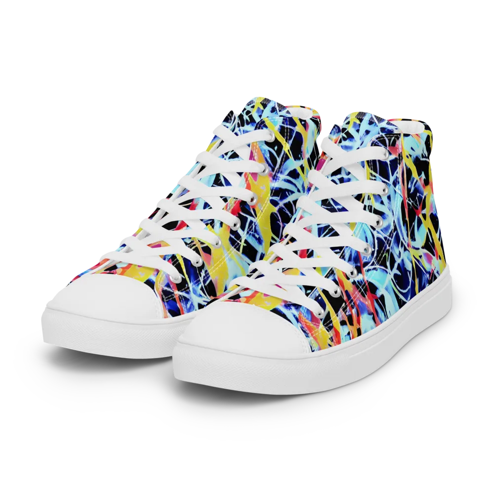 Aftershock Azure on Women's High Top Canvas Shoes — Left Front