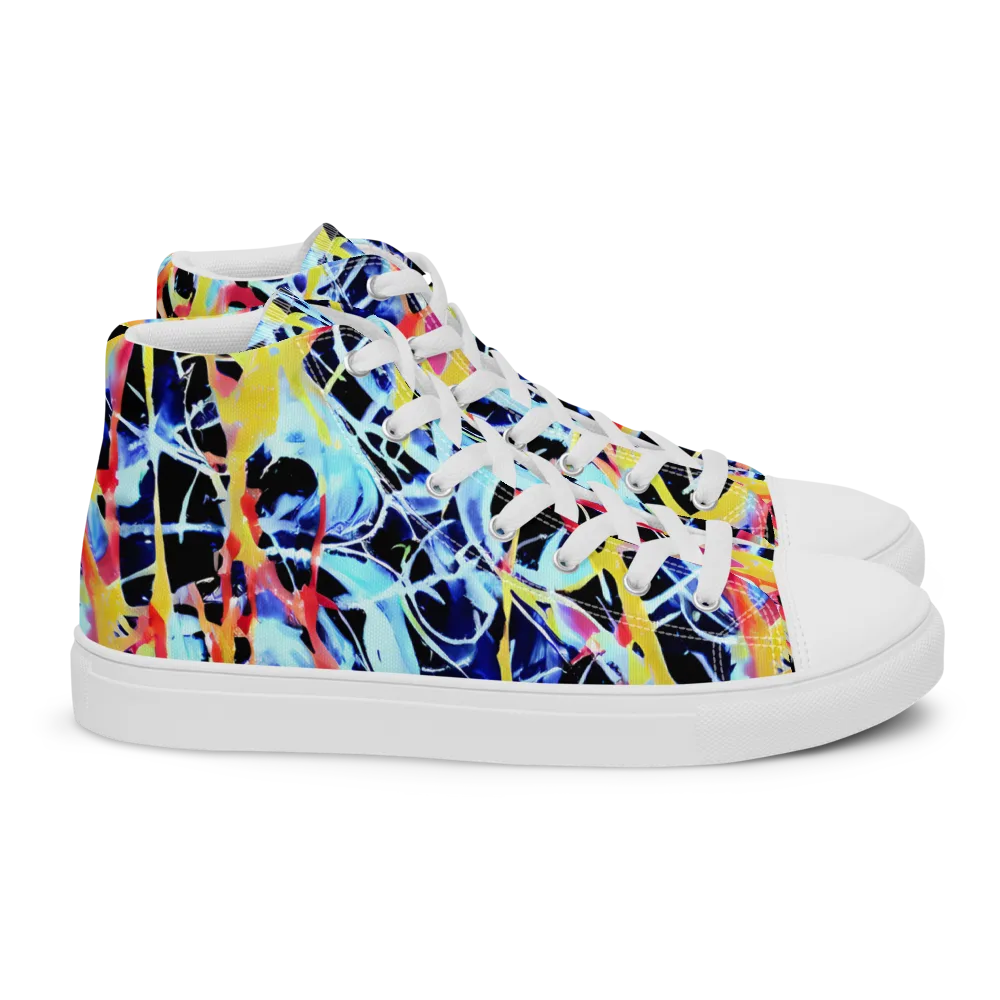 Aftershock Azure on Women's High Top Canvas Shoes — Right