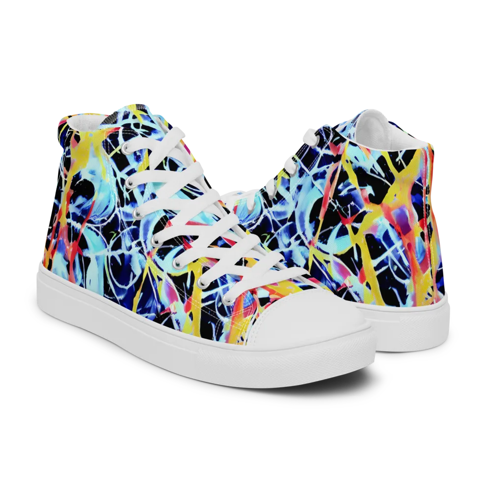 Aftershock Azure on Women's High Top Canvas Shoes — Right