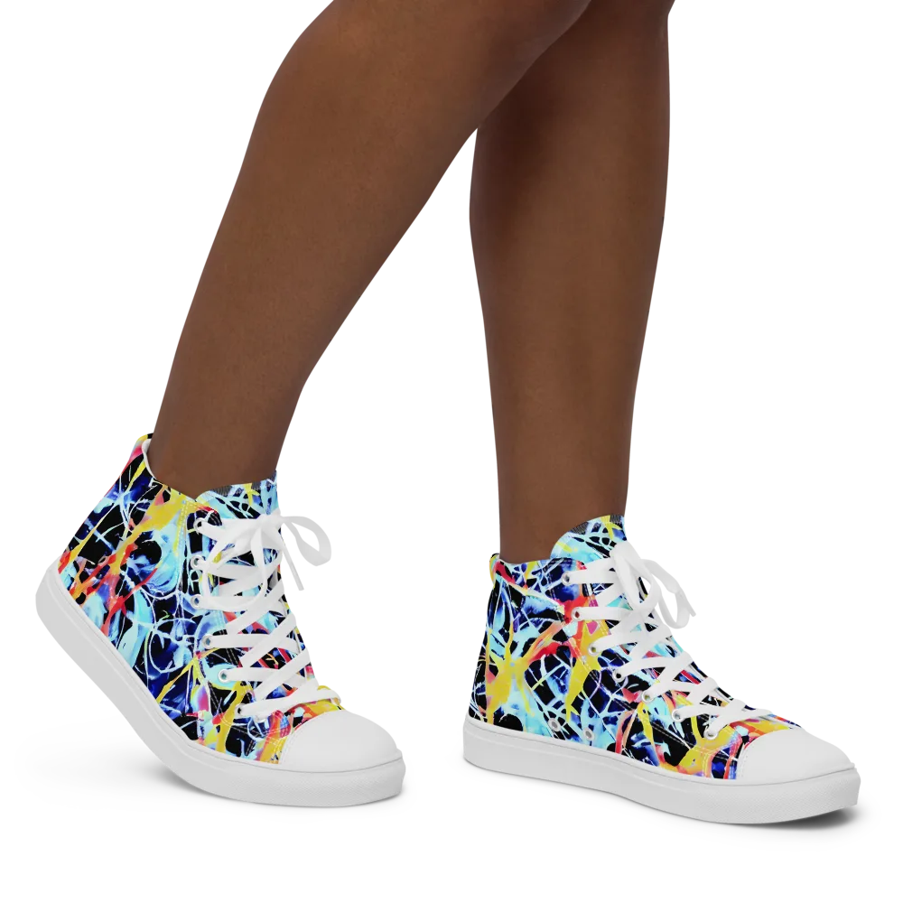 Aftershock Azure on Women's High Top Canvas Shoes — Right