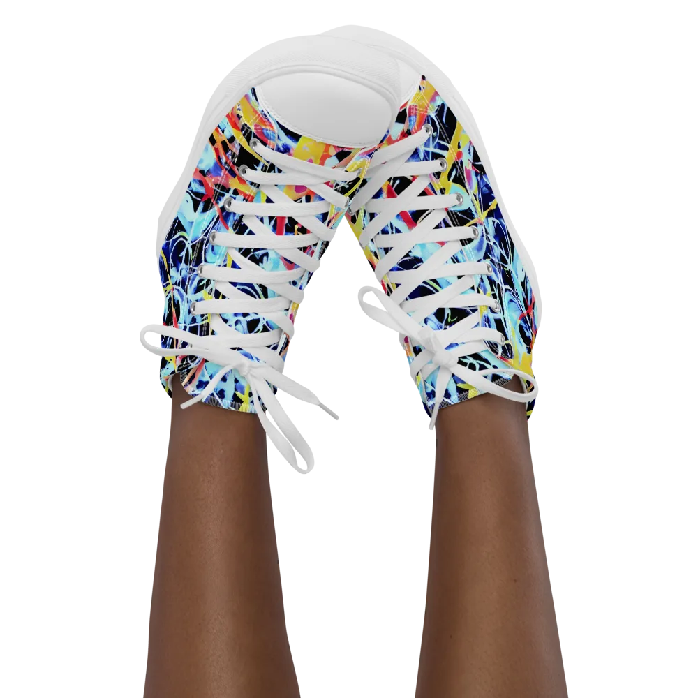 Aftershock Azure on Women's High Top Canvas Shoes — Front