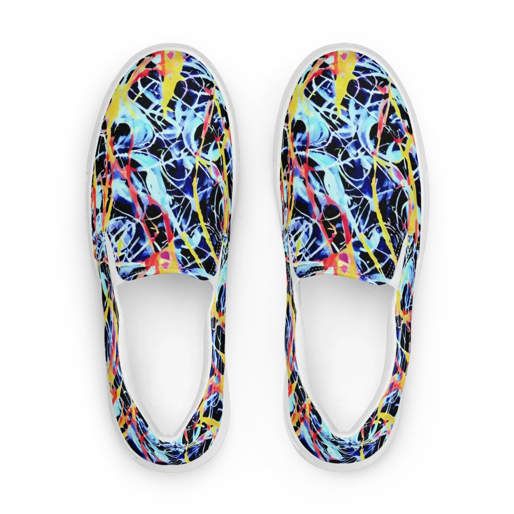 Aftershock Azure on Men's Slip-On Canvas Shoes — Front