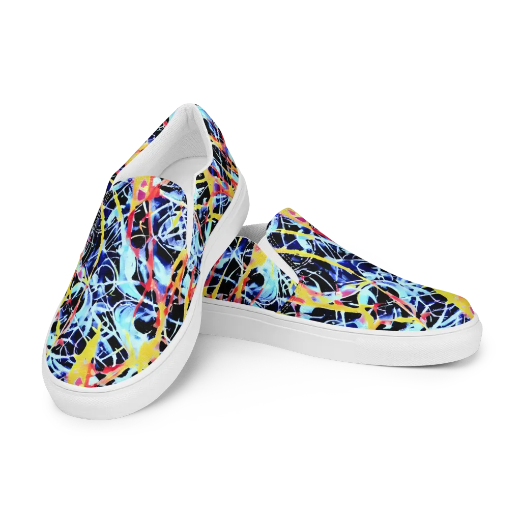 Aftershock Azure on Men's Slip-On Canvas Shoes — Left Front