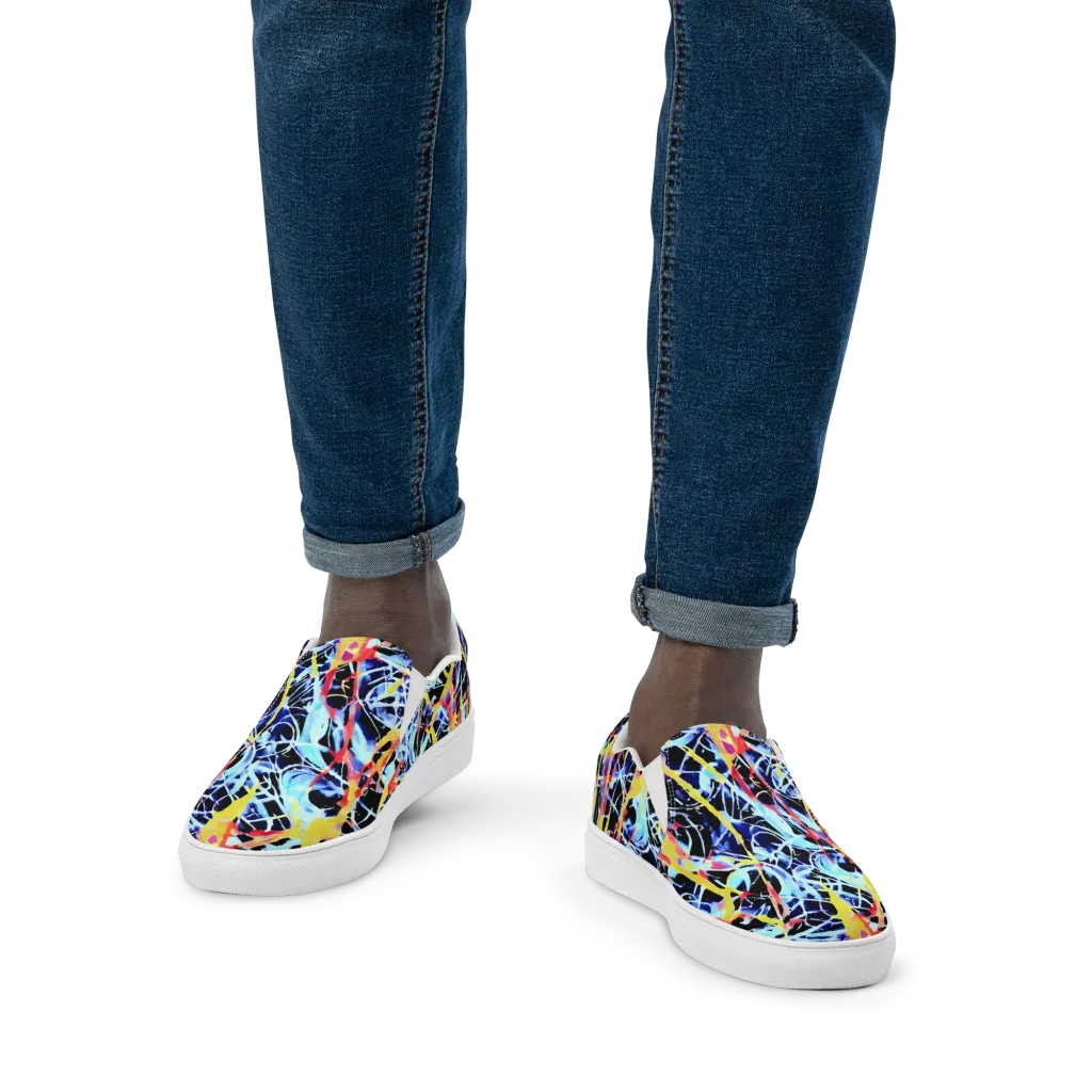 Aftershock Azure on Men's Slip-On Canvas Shoes — Front