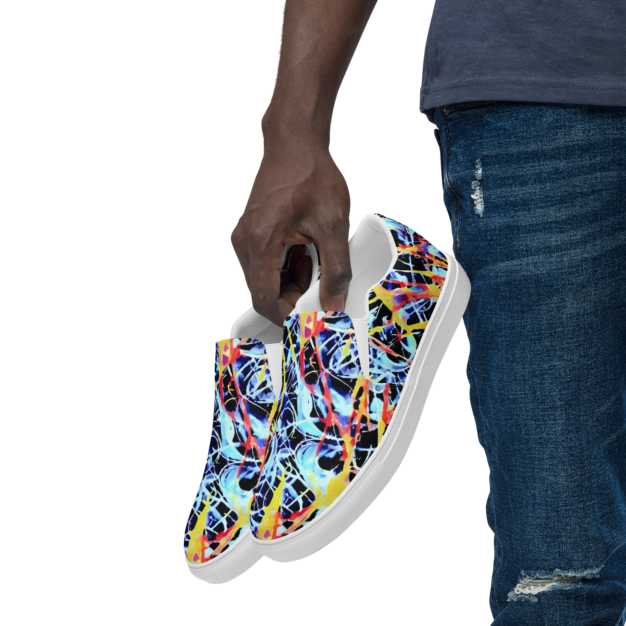 Aftershock Azure on Men's Slip-On Canvas Shoes — Left Front
