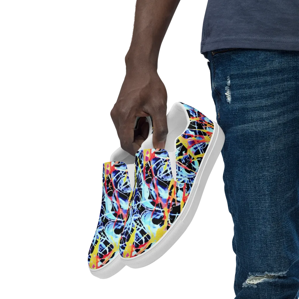 Aftershock Azure on Men's Slip-On Canvas Shoes — Left Front