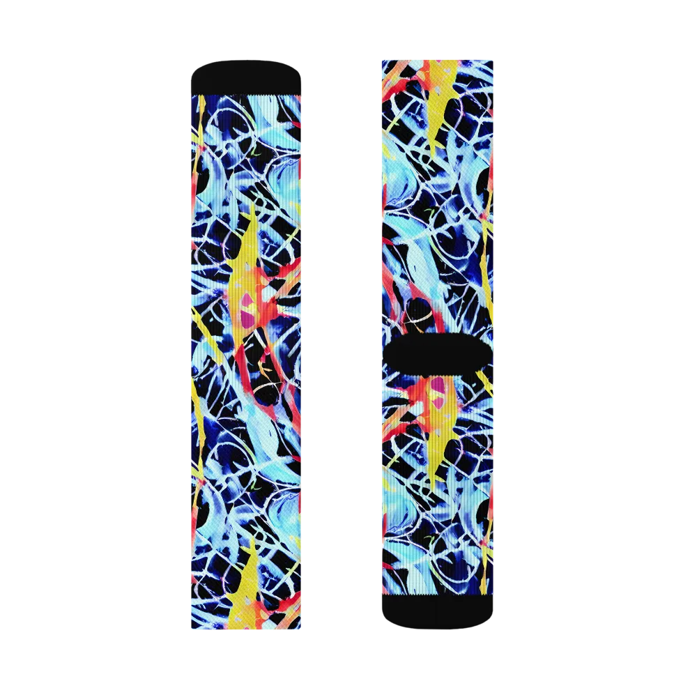 Aftershock Azure on Socks — Left Sock