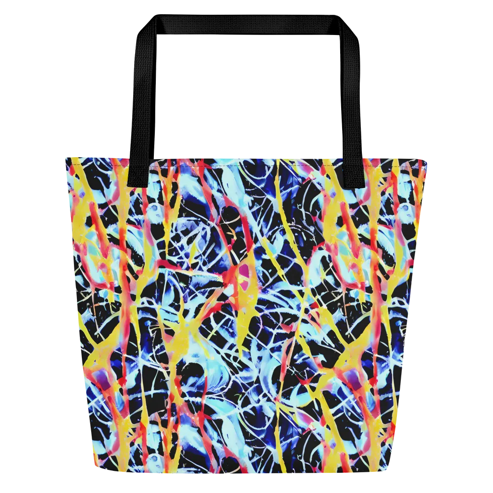 Aftershock Azure on Large Tote Bag W/ Pocket — Front