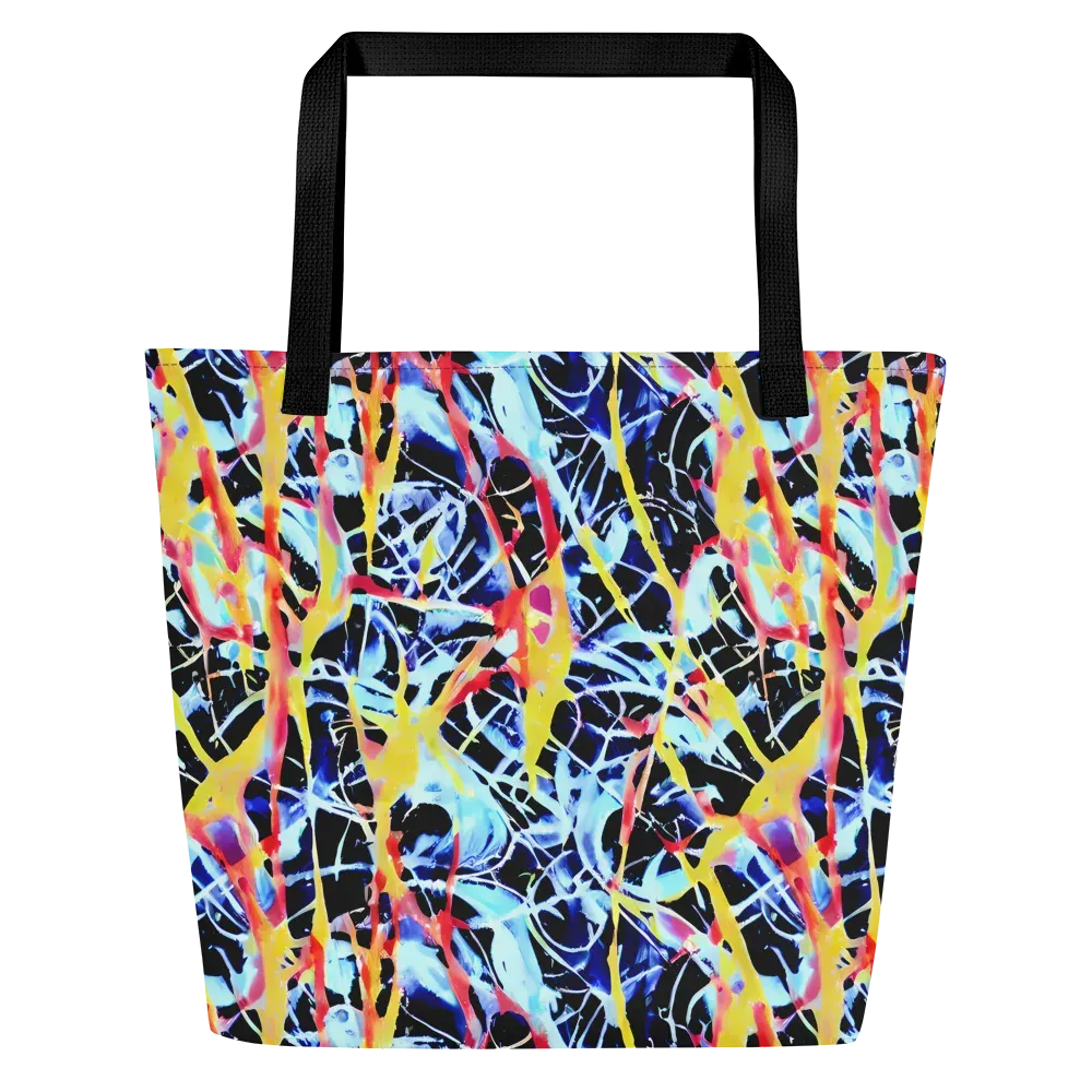 Aftershock Azure on Large Tote Bag W/ Pocket — Front