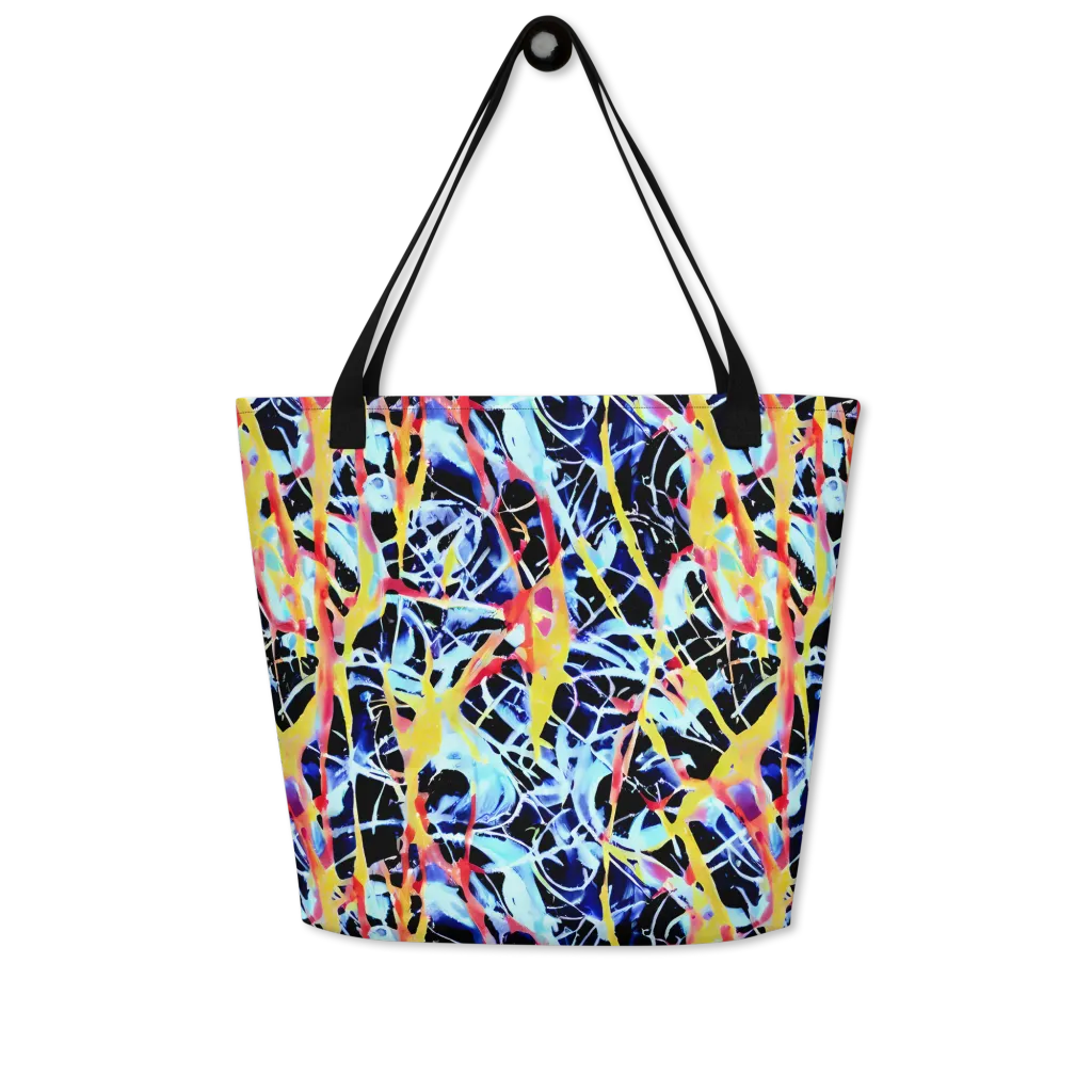 Aftershock Azure on Large Tote Bag W/ Pocket — Front