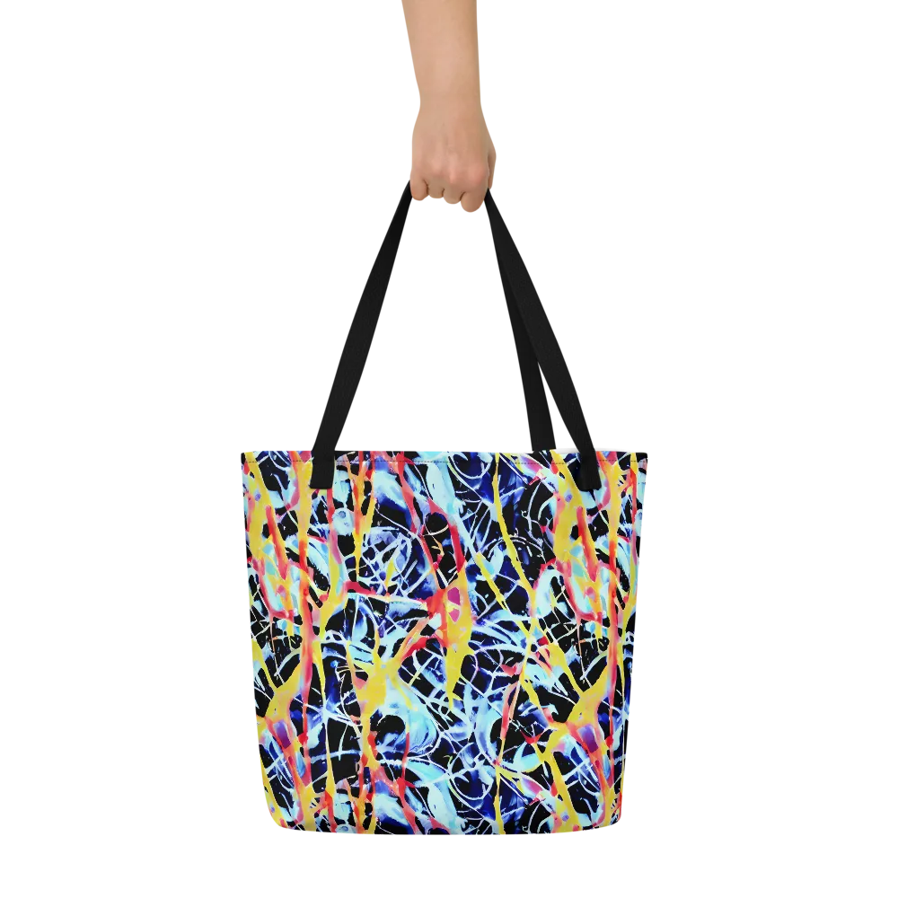 Aftershock Azure on Large Tote Bag W/ Pocket — Front