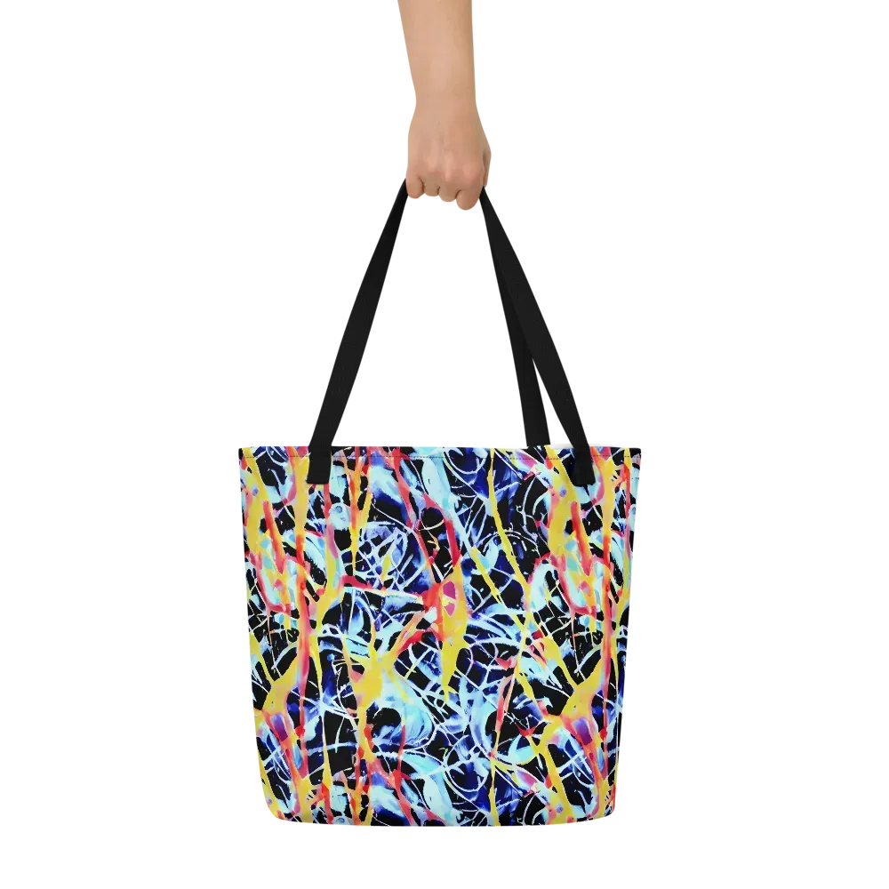 Aftershock Azure on Large Tote Bag W/ Pocket — Front