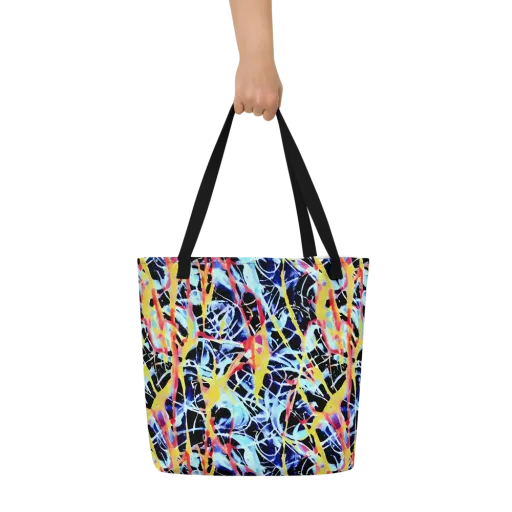 Aftershock Azure on a Large Tote Bag W/ Pocket