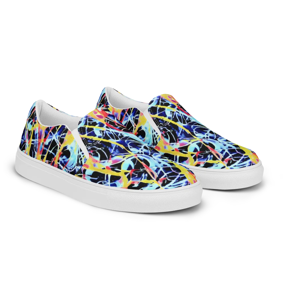 Aftershock Azure on Women's Slip-On Canvas Shoes — Right Front