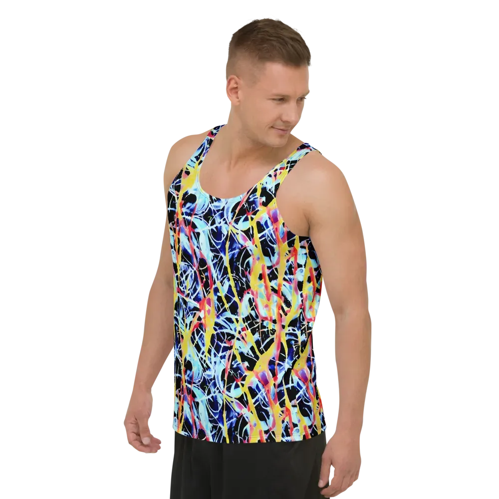 Aftershock Azure on Men's Tank Top — Left Front