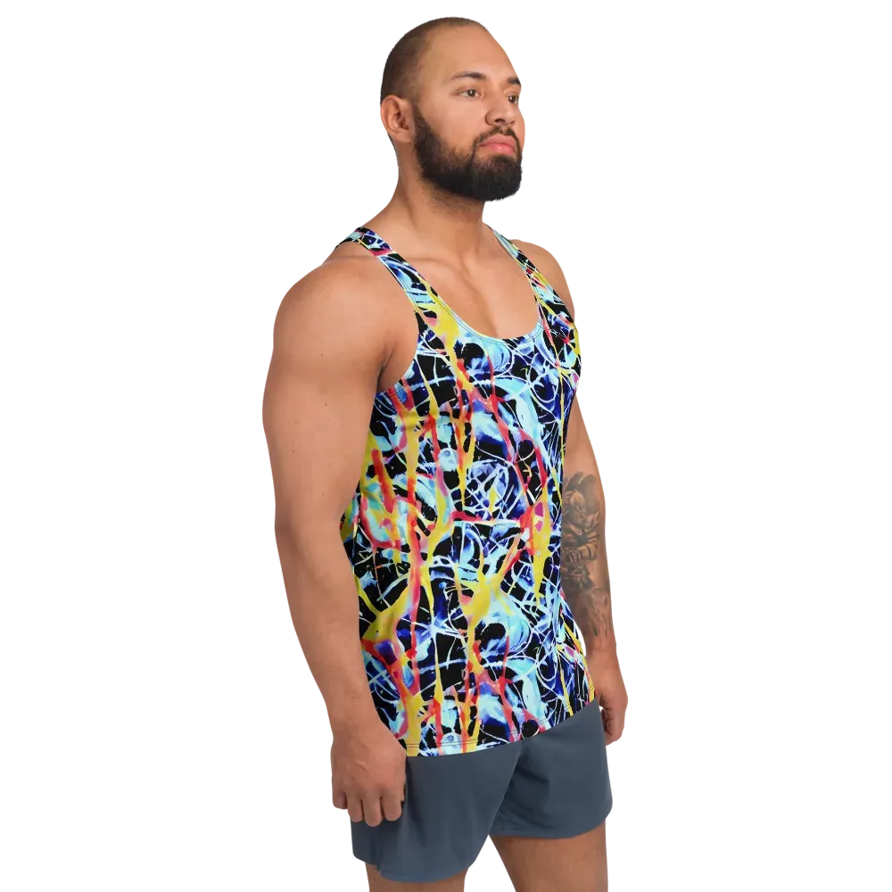 Aftershock Azure on Men's Tank Top — Right Front