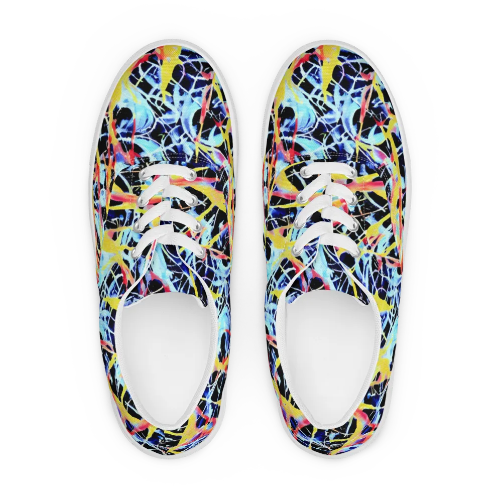 Aftershock Azure on Men's Lace-Up Canvas Shoes — Front