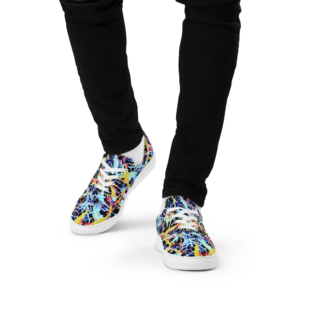Aftershock Azure on Men's Lace-Up Canvas Shoes — Front