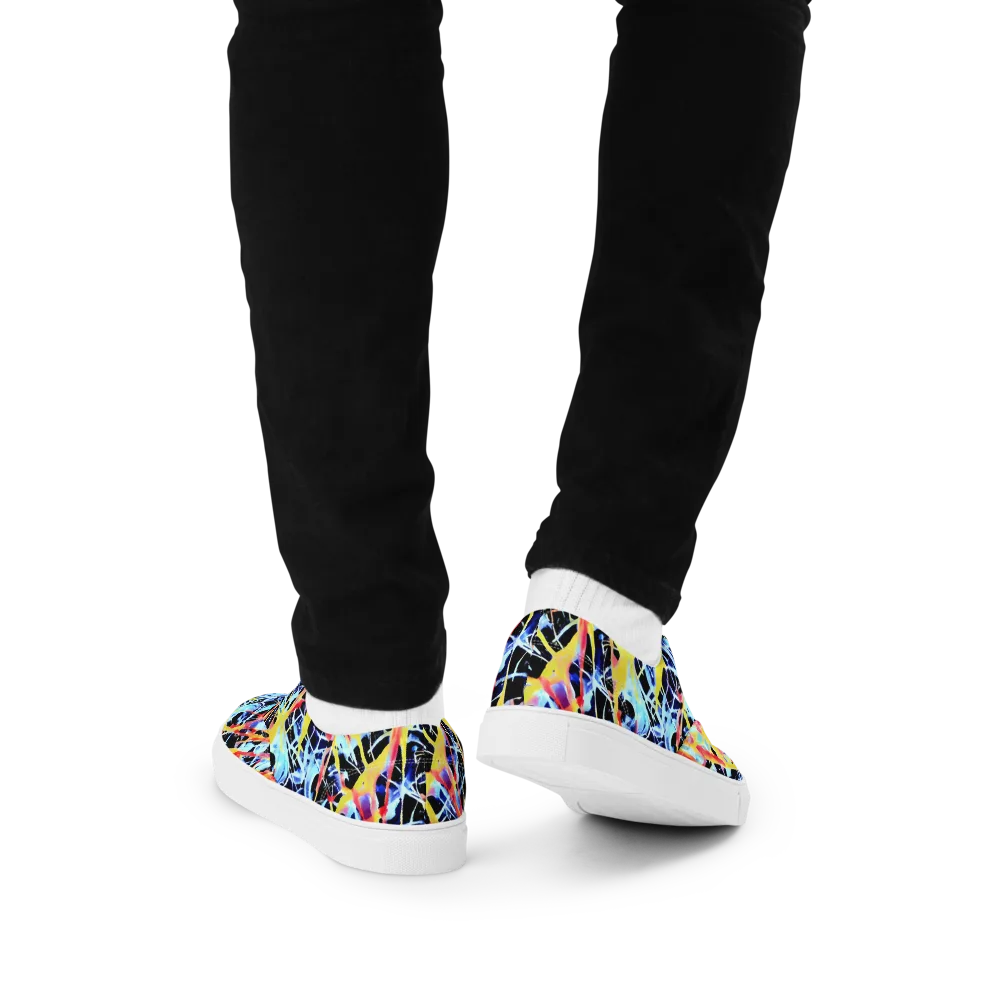 Aftershock Azure on Men's Lace-Up Canvas Shoes — Back