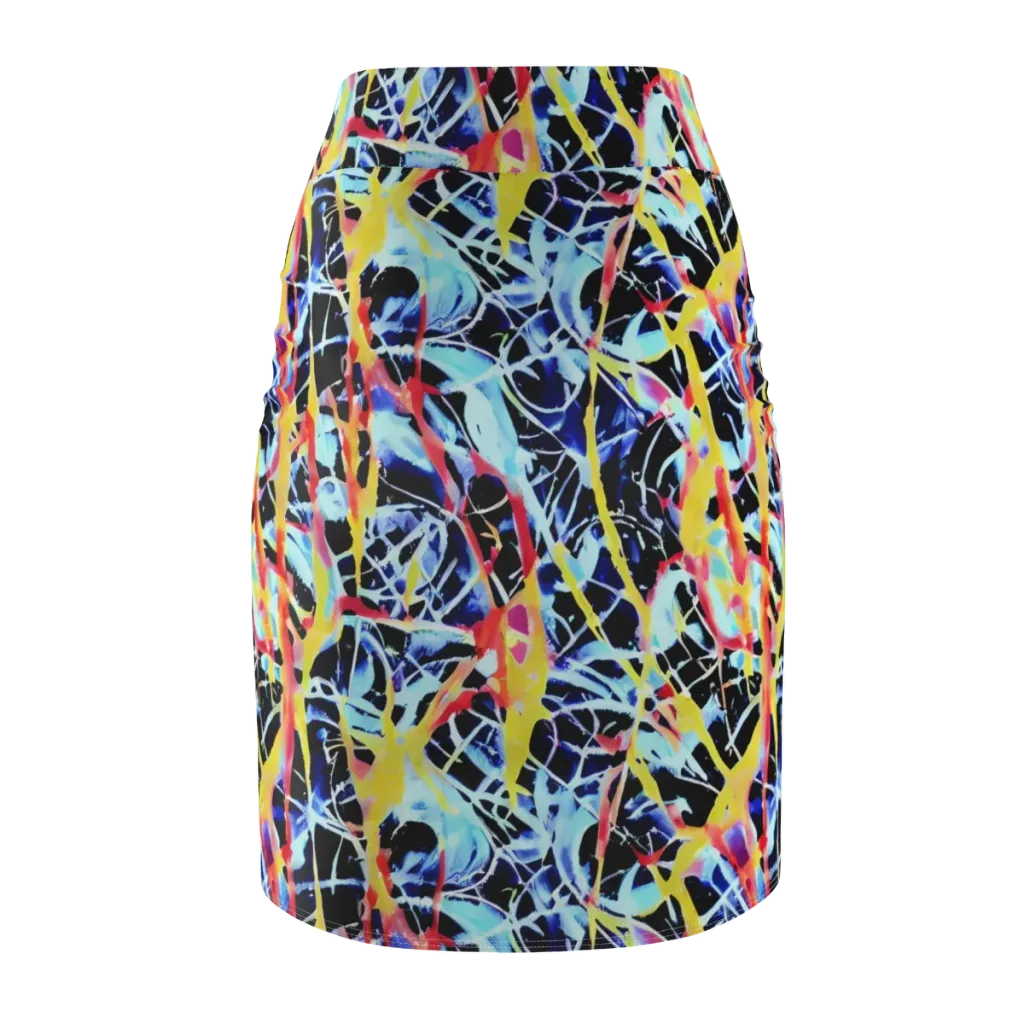 Aftershock Azure on Pencil Skirt — Back