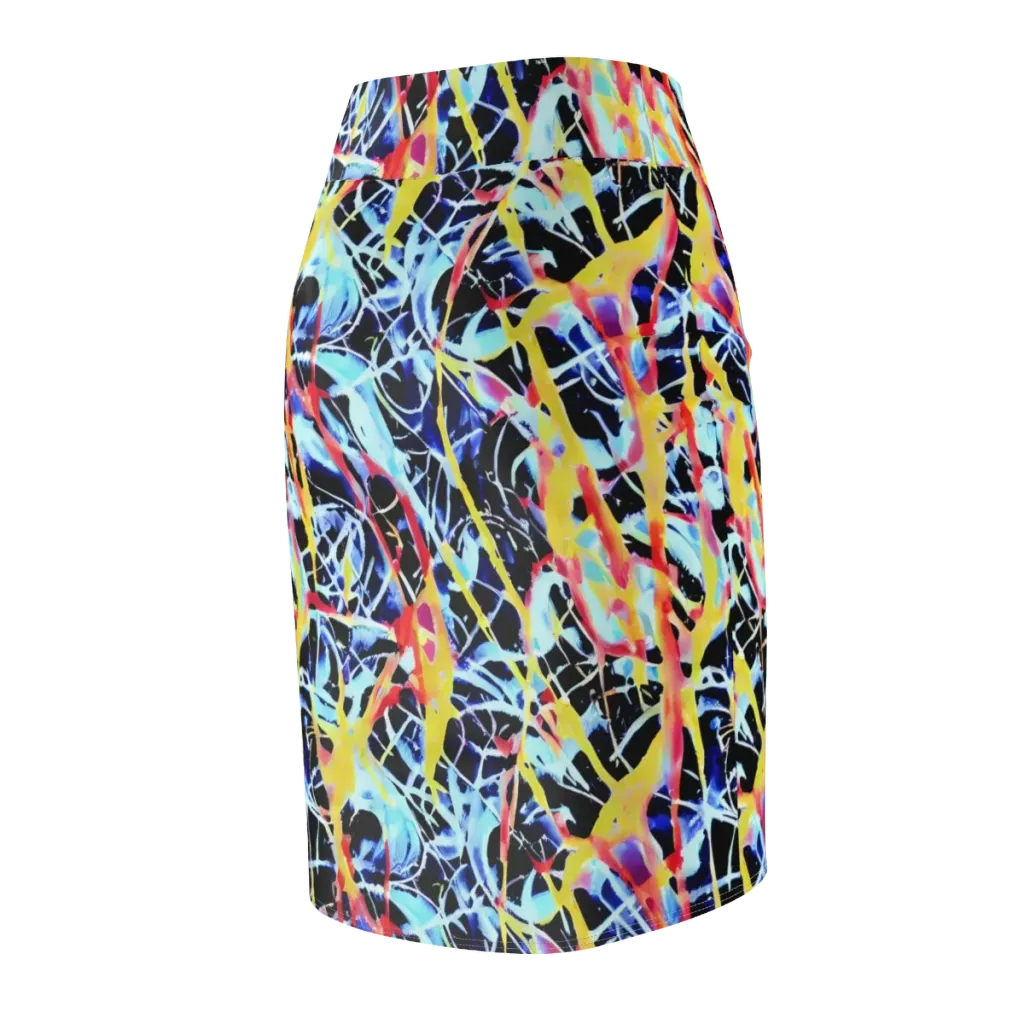 Aftershock Azure on Pencil Skirt — Back Side