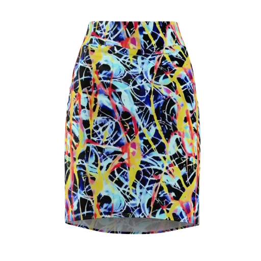 Aftershock Azure on a Pencil Skirt