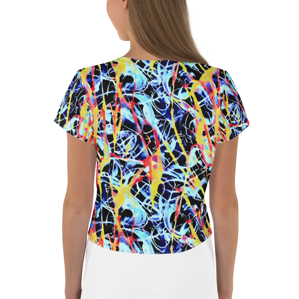 Aftershock Azure on Crop Tee — Back