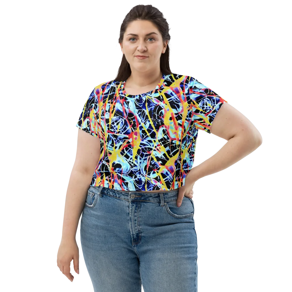 Aftershock Azure on Crop Tee — Front