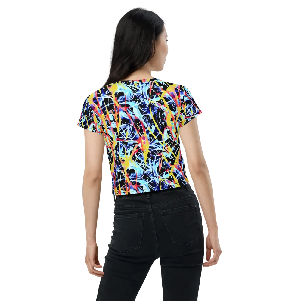 Aftershock Azure on Crop Tee — Back
