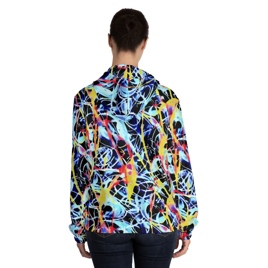 Aftershock Azure on Women's Full-Zip Hoodie — Back On Person