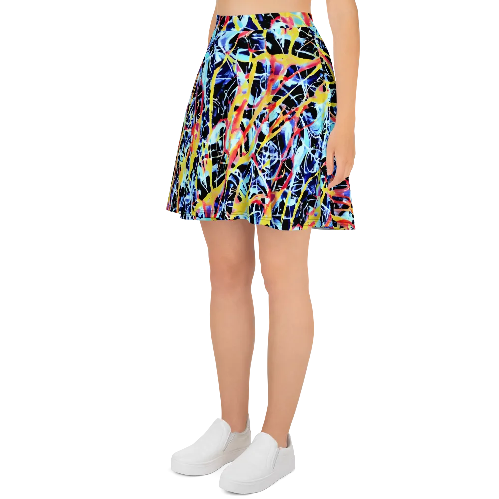 Aftershock Azure on Skater Skirt — Left