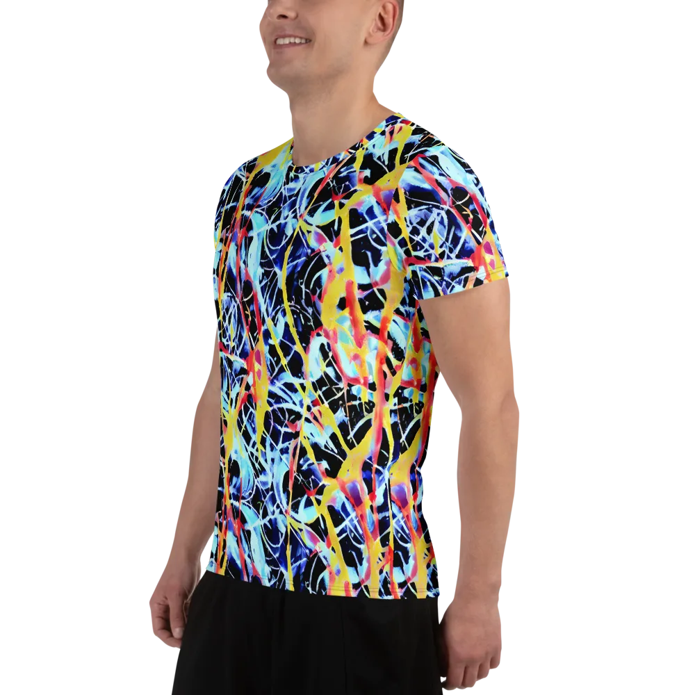 Aftershock Azure on Men's Athletic T-Shirt — Left