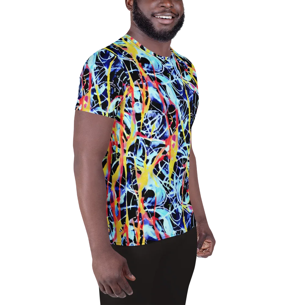 Aftershock Azure on Men's Athletic T-Shirt — Right