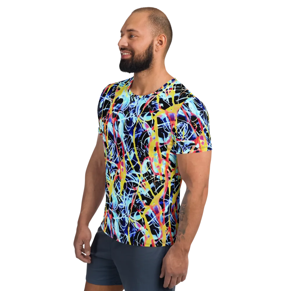 Aftershock Azure on Men's Athletic T-Shirt — Left