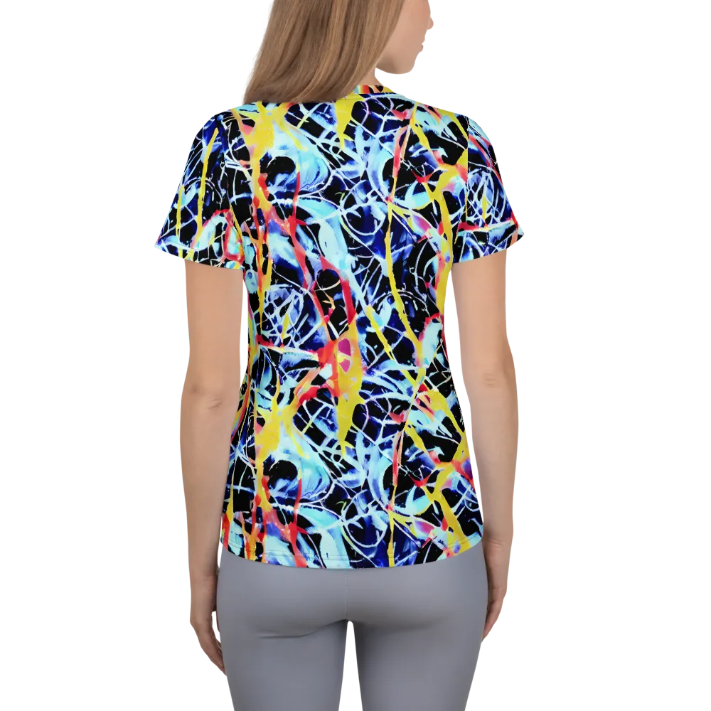 Aftershock Azure on Women's Athletic T-Shirt — Back