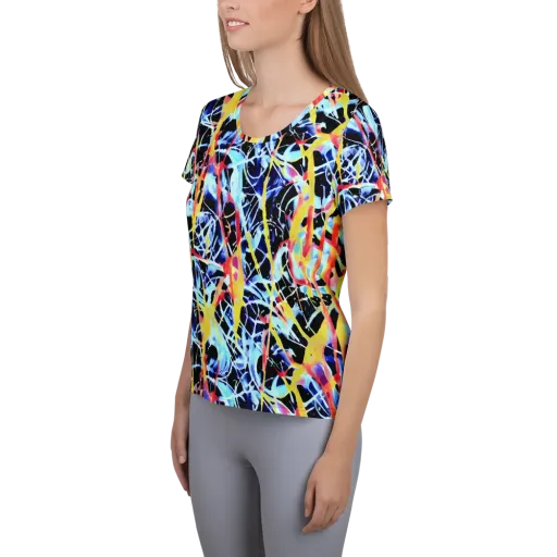Aftershock Azure on a Women's Athletic T-Shirt