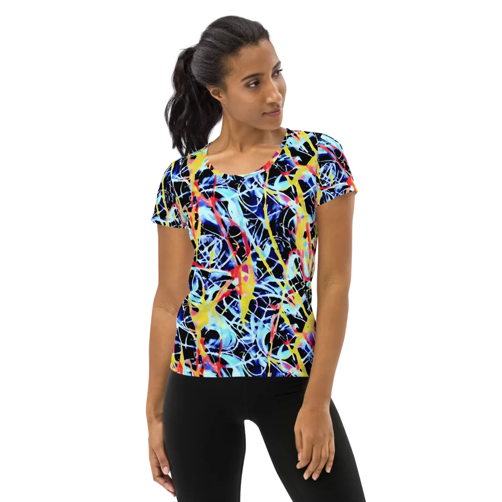 Aftershock Azure on Women's Athletic T-Shirt — Front