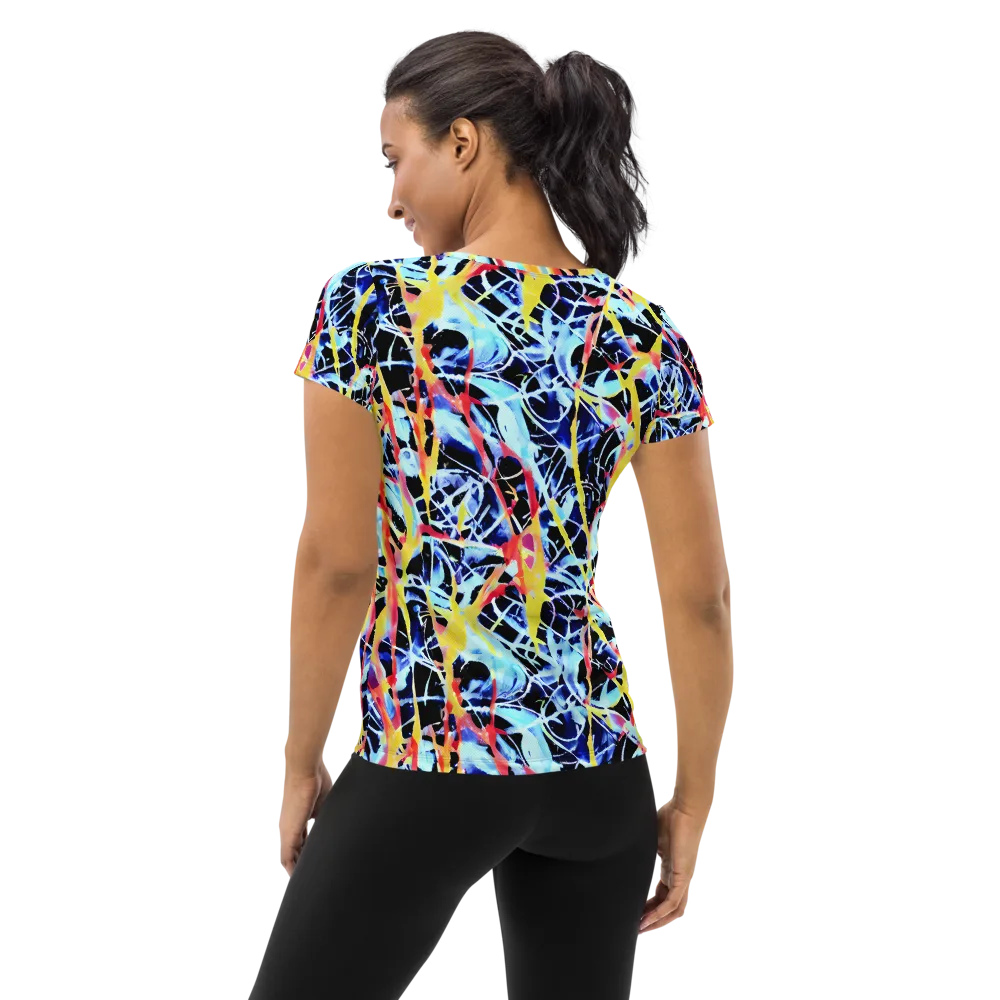 Aftershock Azure on Women's Athletic T-Shirt — Back