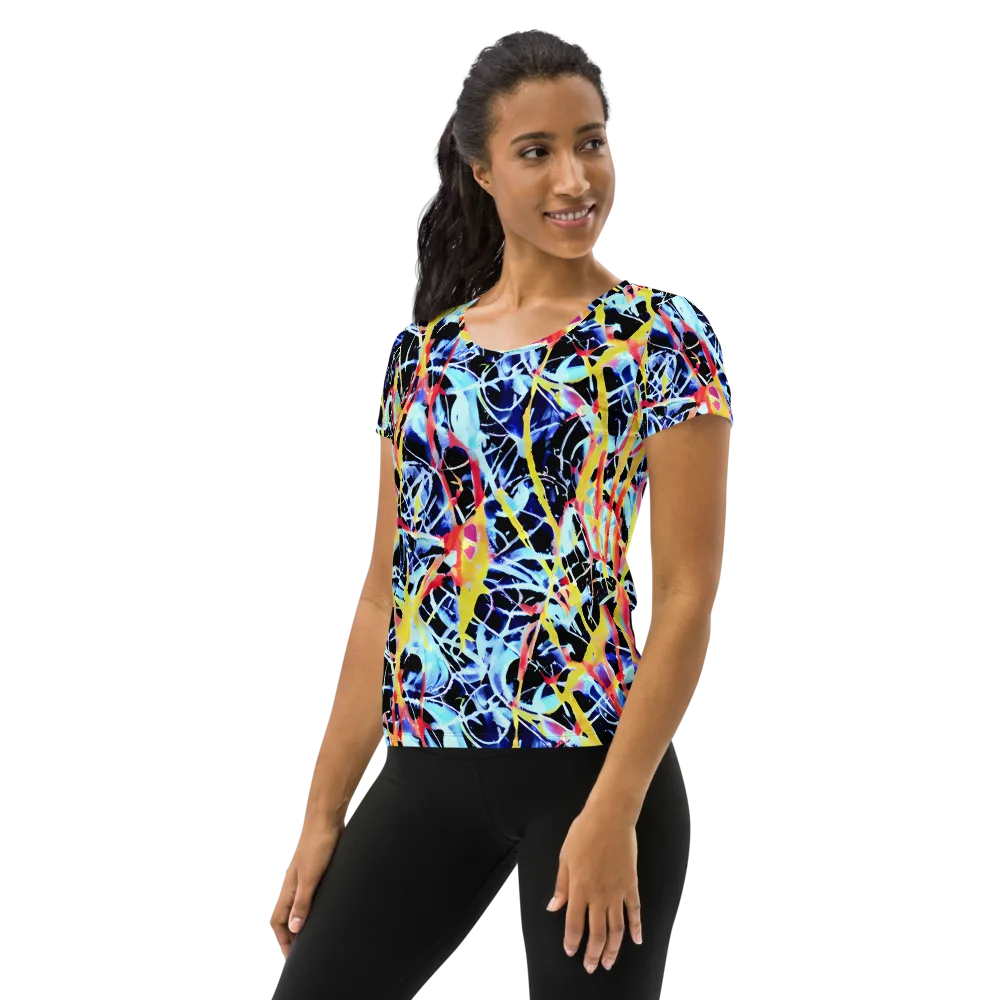 Aftershock Azure on Women's Athletic T-Shirt — Left
