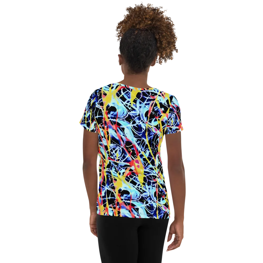 Aftershock Azure on Women's Athletic T-Shirt — Back