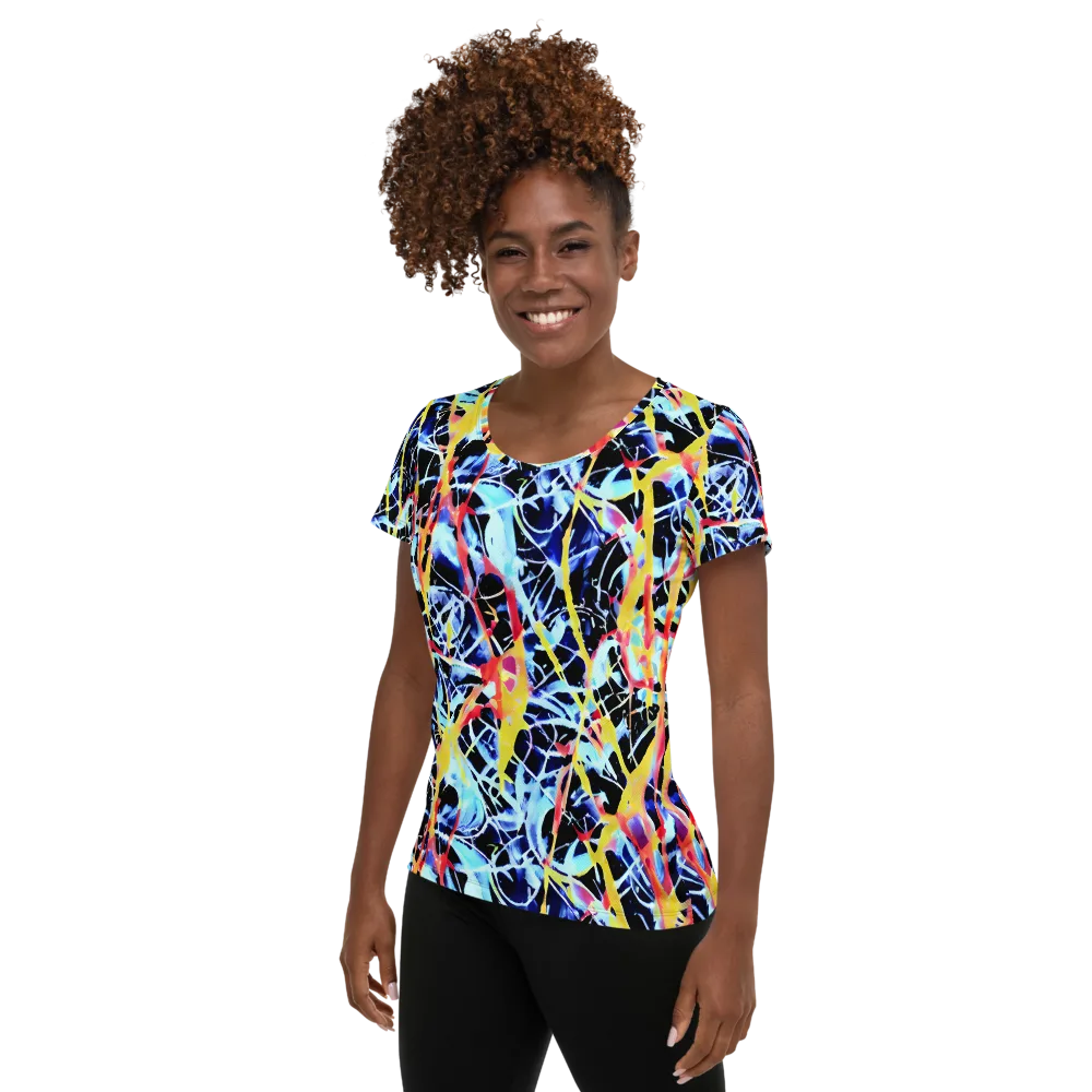 Aftershock Azure on Women's Athletic T-Shirt — Left
